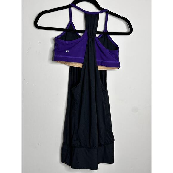 Lululemon No Limits Built In Bra Tank Top Black Purple - Picture 3 of 4